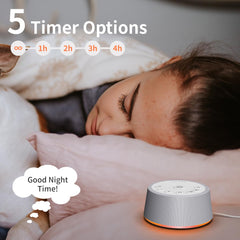 SoundLegend twelve-color night light provides ambient options for reading or unwinding.