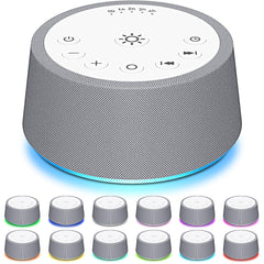 SoundLegend white noise sleep machine front view shows compact bedside design.
