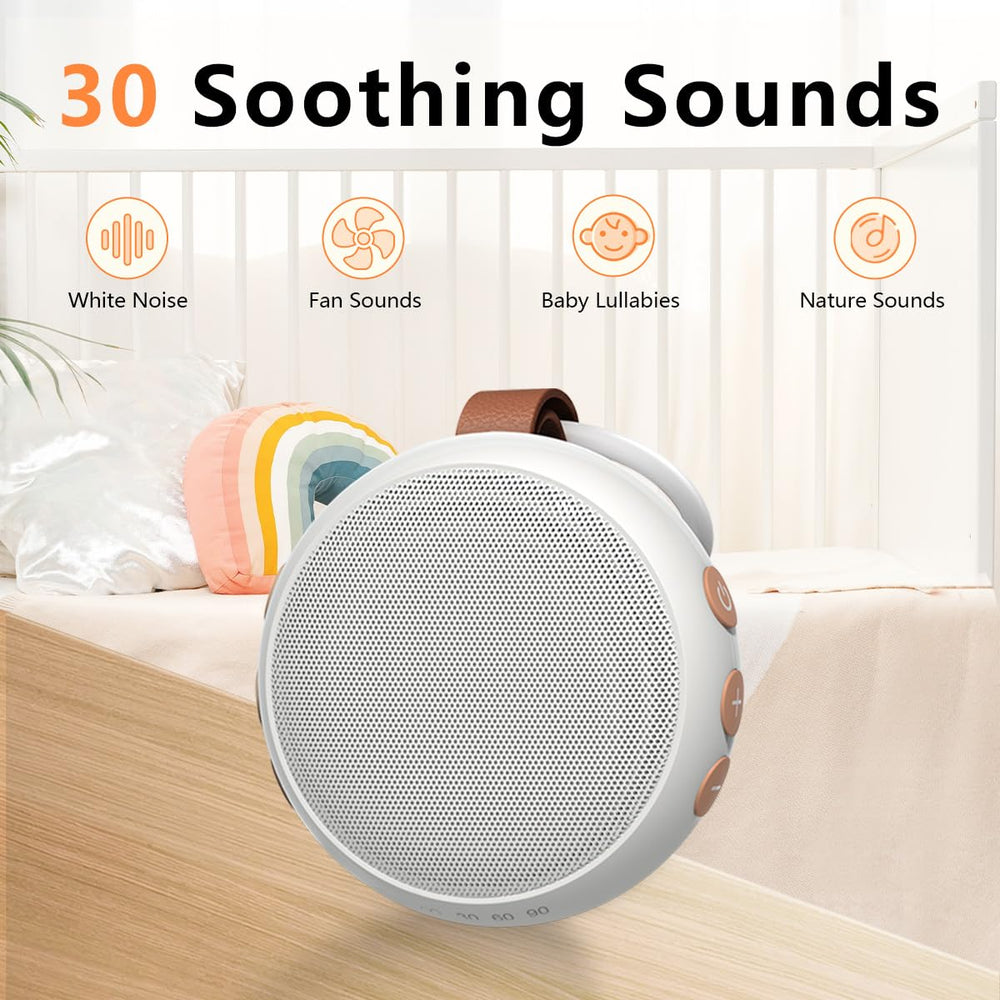 SoundMe portable sound machine offers 30 soothing sounds for varied environments.