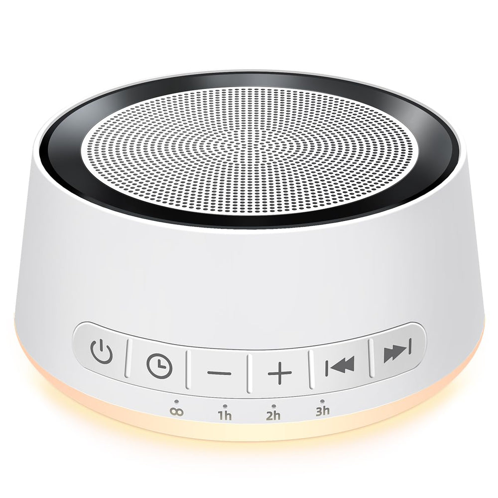 SoundMe sound machine front view showing compact bedside-friendly design for easy use
