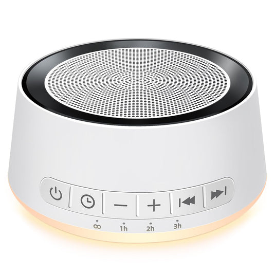 SoundMe sound machine front view showing compact bedside-friendly design for easy use