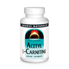 Source Naturals Acetyl L-Carnitine 500mg bottle with 60 tablets