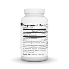 Close-up of a 500 mg Acetyl L-Carnitine tablet