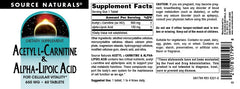 Vegetarian-friendly acetyl L-carnitine & alpha-lipoic acid tablets