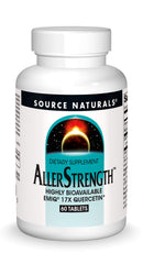 Front view of Source Naturals AllerStrength 60 tablets bottle