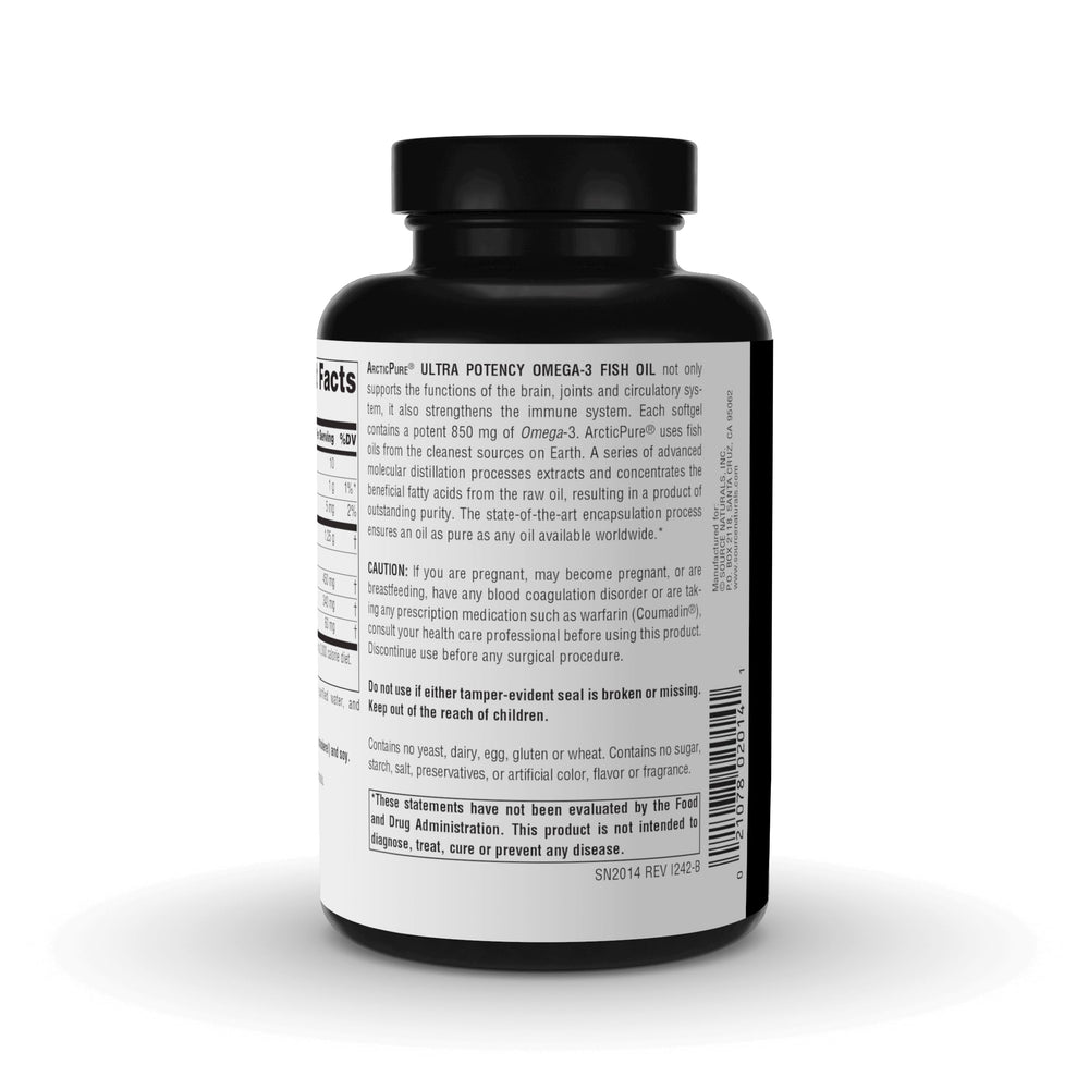 Ingredients and label detail for ArcticPure Omega-3