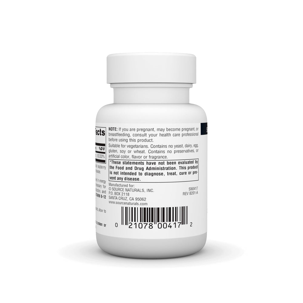 Vitamin B-12 lozenge dissolving in the mouth