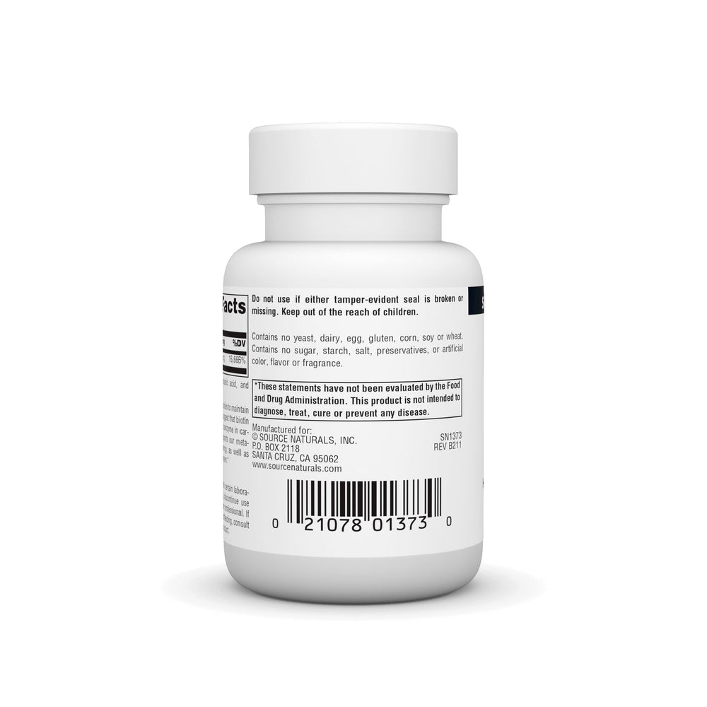Close-up of Biotin 5000 mcg tablets