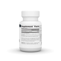 Bromelain bottle with 30 capsules and label details