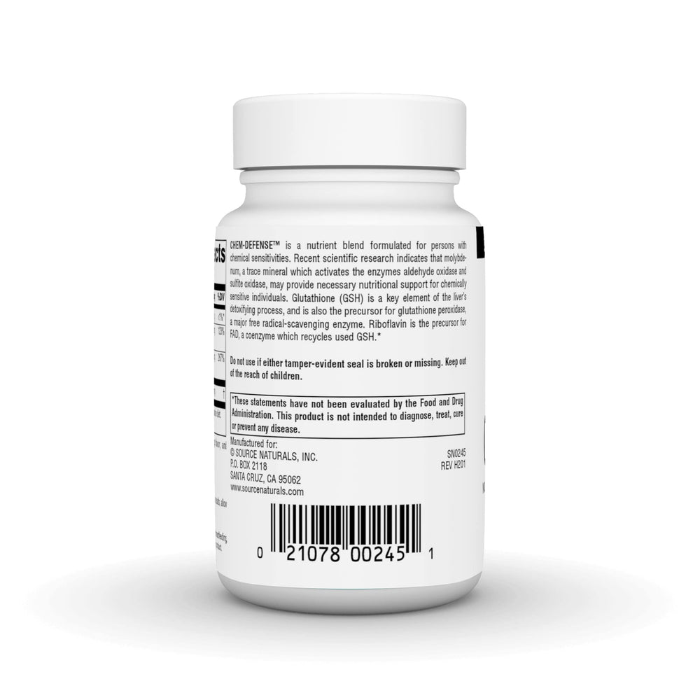 Bottle of Source Naturals Chem-Defense 90 Orange Lozenges