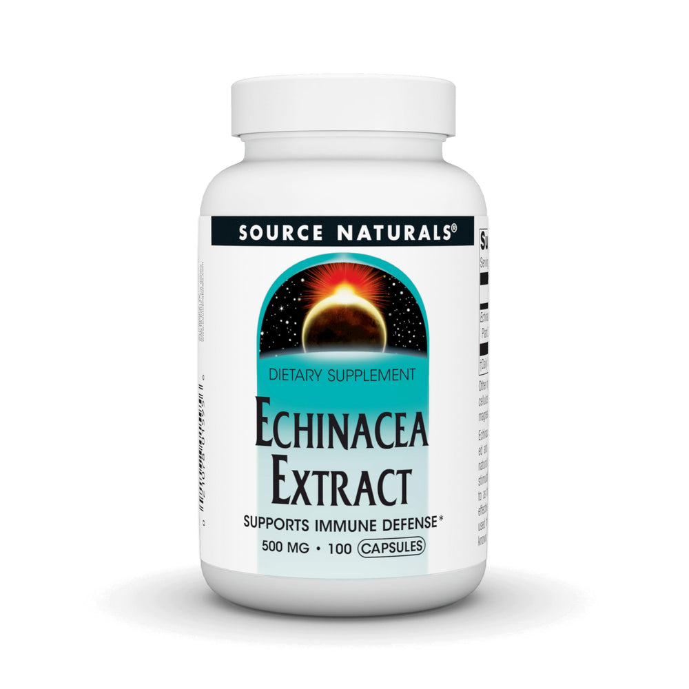 Source Naturals Echinacea Root Extract 500mg 100 capsules packaging