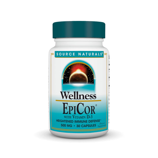 Bottle of Source Naturals EpiCor with Vitamin D-3 - 30 capsules