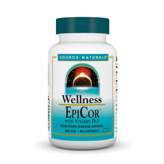 Bottle of Source Naturals EpiCor with Vitamin D-3 Immune Support, 60 capsules