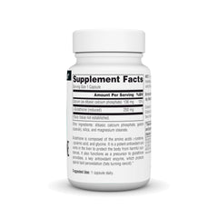 Close-up of Source Naturals Glutathione 250 mg label