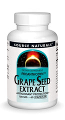 Source Naturals Grape Seed Extract bottle label - 100 mg, 60 capsules