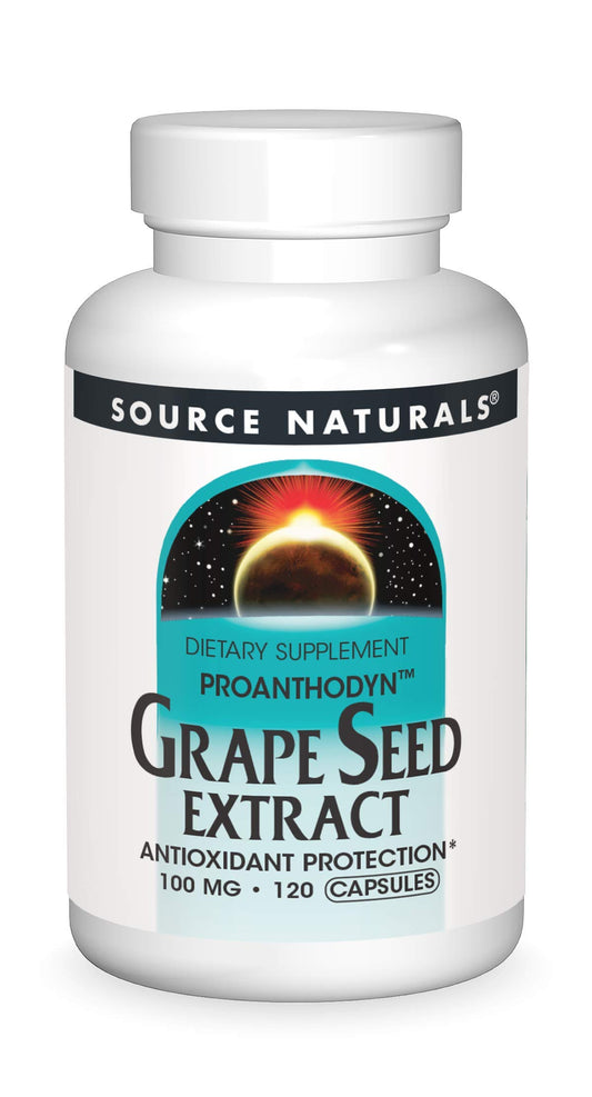 Bottle of Source Naturals Grape Seed Extract Proanthodyn 100 mg, 120 capsules