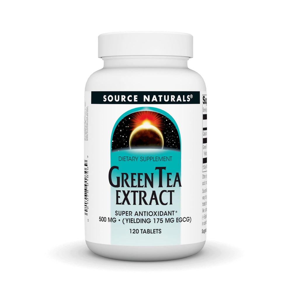 Bottle and packaging of Source Naturals Green Tea Extract - 120 tablets