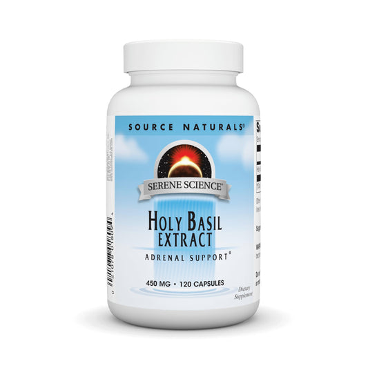 Source Naturals Holy Basil Extract Adrenal Support bottle with 120 capsules