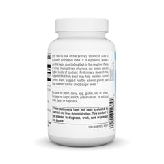 Supplement facts label for Holy Basil Adrenal Support