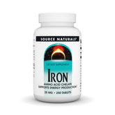 Bottle of Source Naturals Iron, Amino Acid Chelate 250 tablets front view