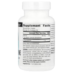 Label of Source Naturals L-Phenylalanine Free Form Essential Amino Acid 100 Tablets