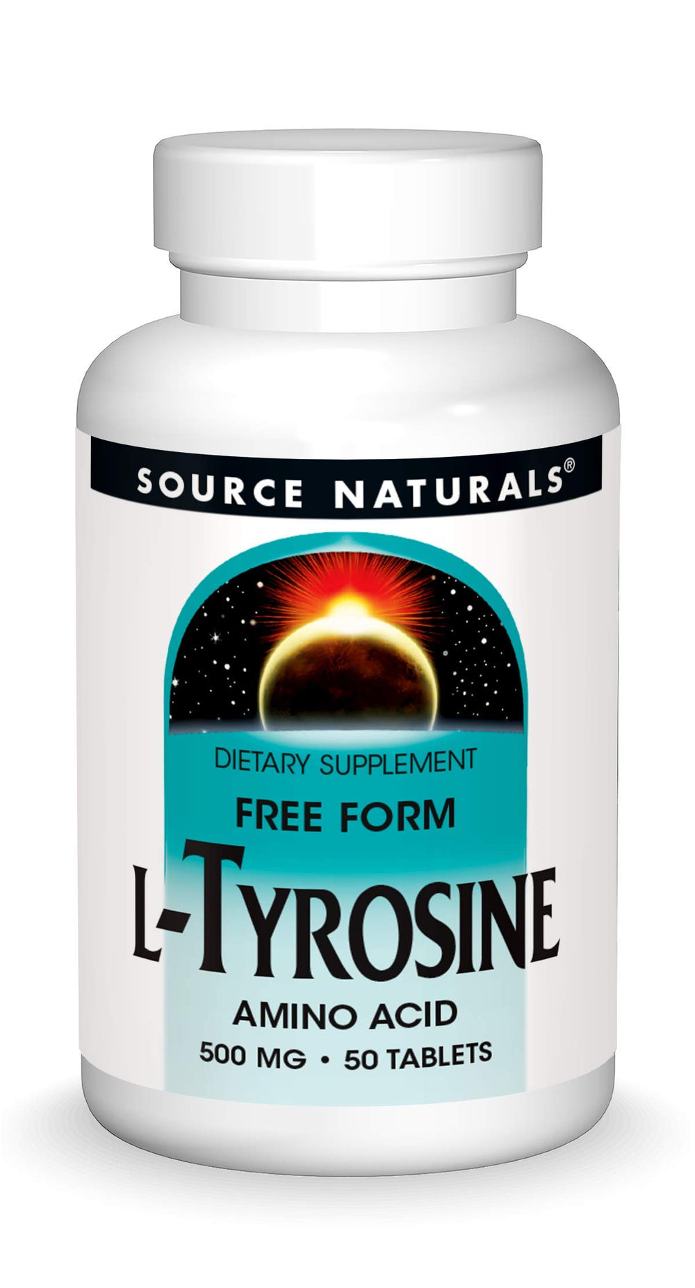 Source Naturals L-Tyrosine 50 Tablets front view