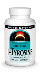 Source Naturals L-Tyrosine 50 Tablets front view