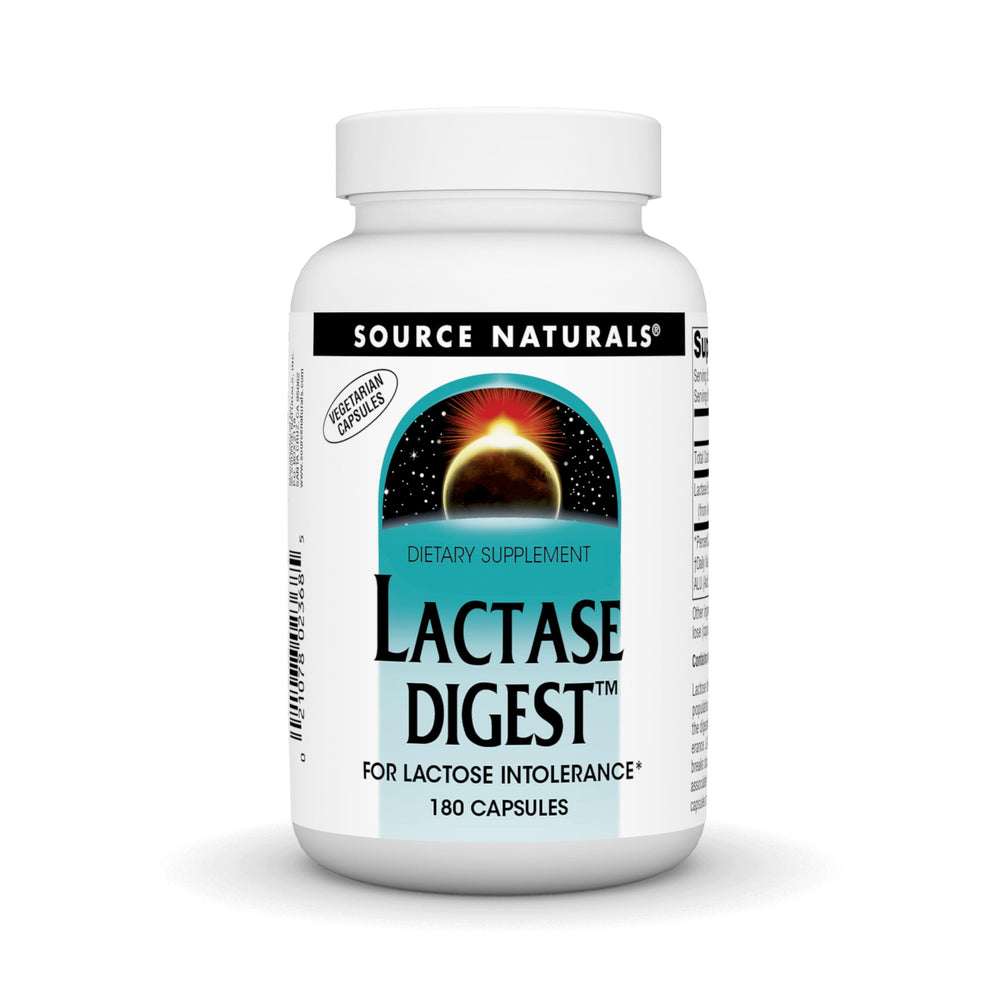 Bottle of Source Naturals Lactase Digest 180 capsules