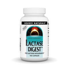 Bottle of Source Naturals Lactase Digest 180 capsules