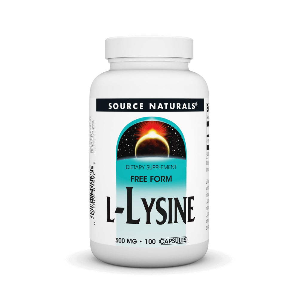 Source Naturals L-Lysine Free Form 100-capsule bottle