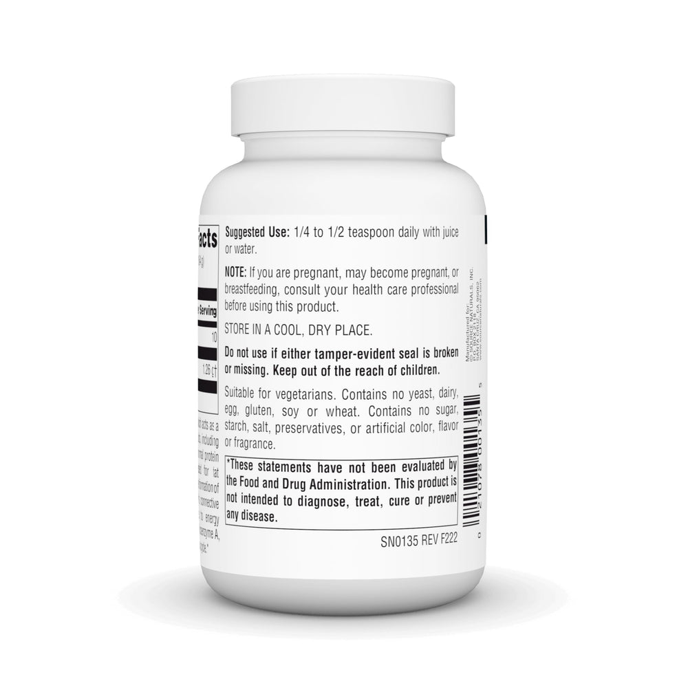 Ingredients list for Source Naturals L-Lysine Free-Form Powder