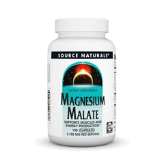 Source Naturals Magnesium Malate bottle label showing 3750 mg per serving