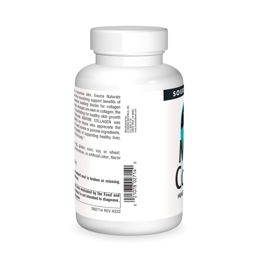 Close-up of ingredients panel for Marine Collagen