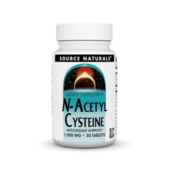 Bottle of Source Naturals N-Acetyl Cysteine 1000 mg with 30 tablets