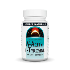 Bottle front view of Source Naturals N-Acetyl L-Tyrosine 300 mg 60 tablets