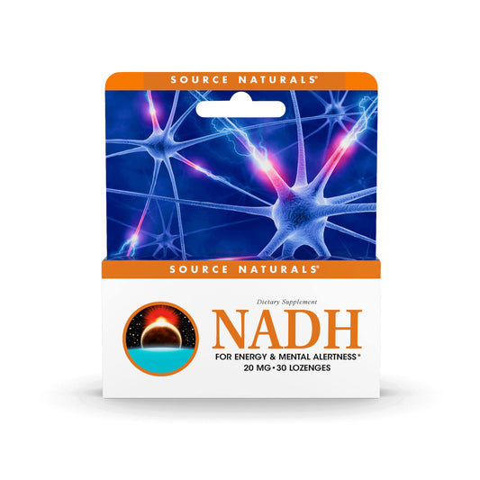 Bottle of Source Naturals NADH 20mg with 30 lozenges