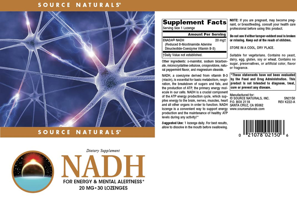 Manufactured in the USA badge for NADH supplement