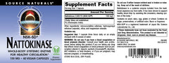NSK-SD Nattokinase ingredients panel