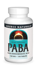 Source Naturals PABA 100 mg bottle - 100 tablets