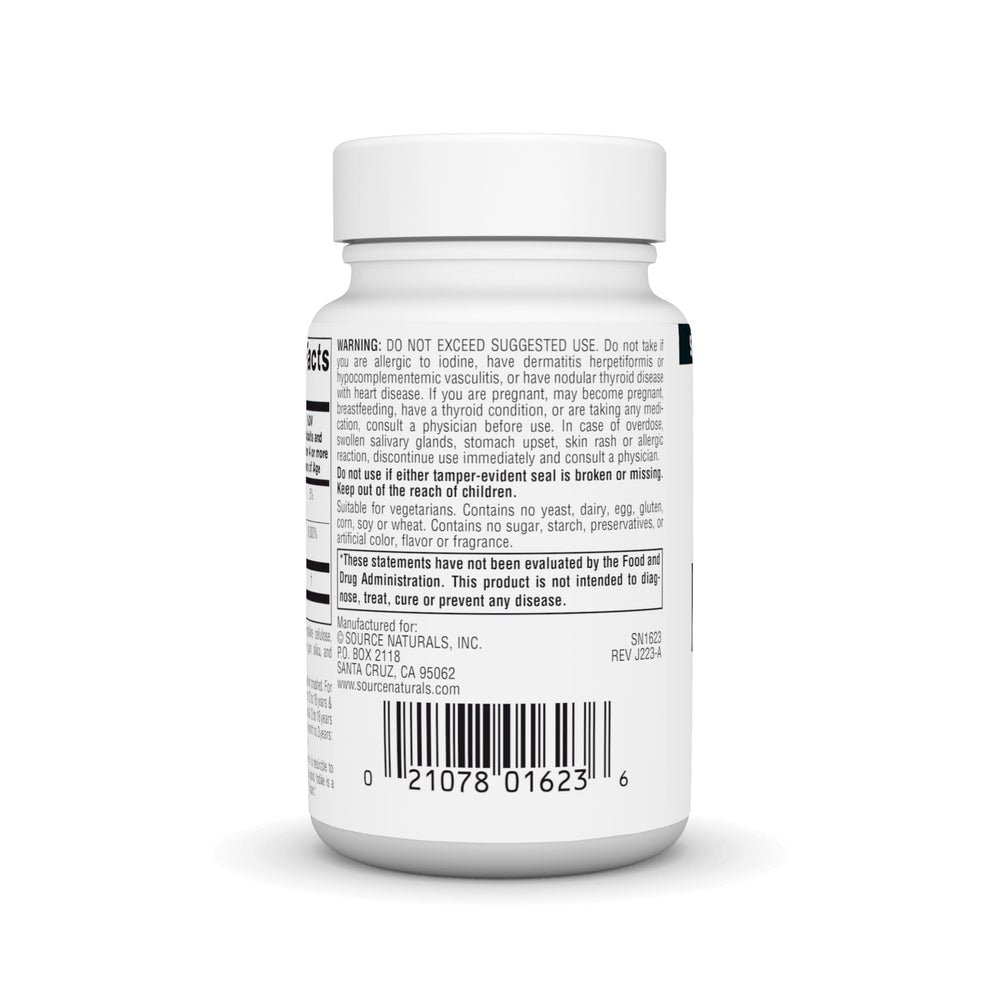 Close-up of Source Naturals Potassium Iodide tablets