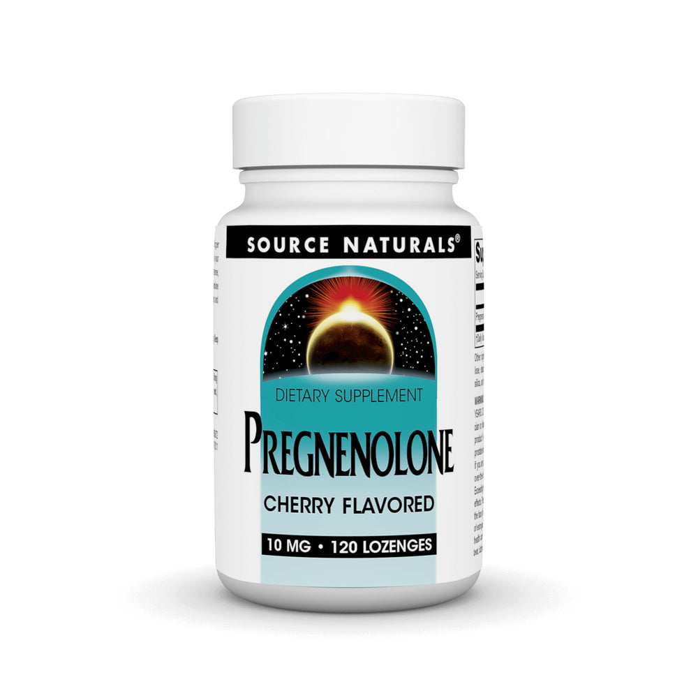 Bottle of Source Naturals Pregnenolone 10 mg cherry lozenges