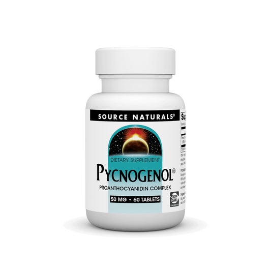 Bottle of Source Naturals Pycnogenol 50 mg Proanthocyanidin Complex — 60 tablets