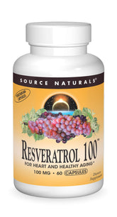 Bottle of Source Naturals Resveratrol 100 mg