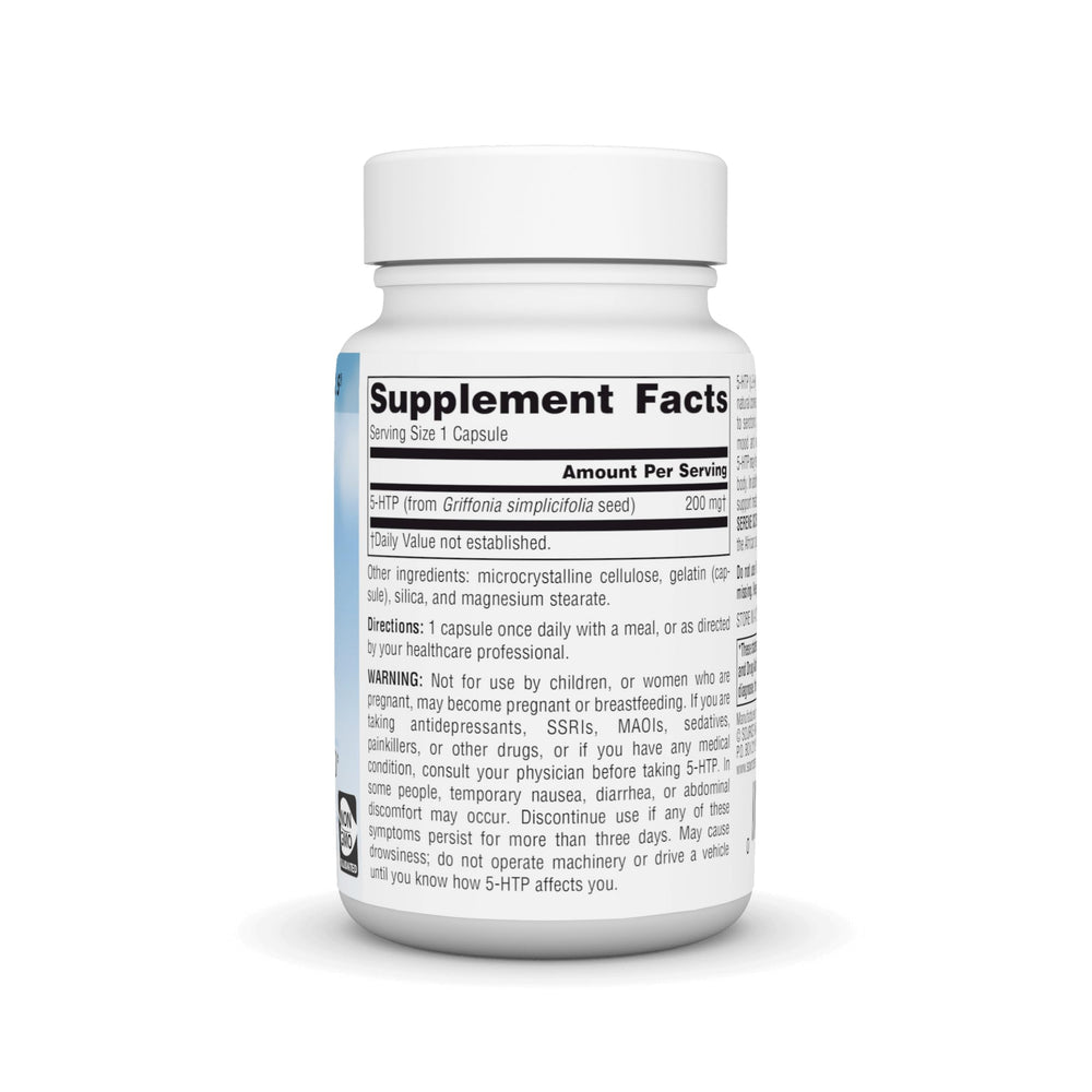 Product label for Source Naturals Serene Science 5-HTP 200 mg