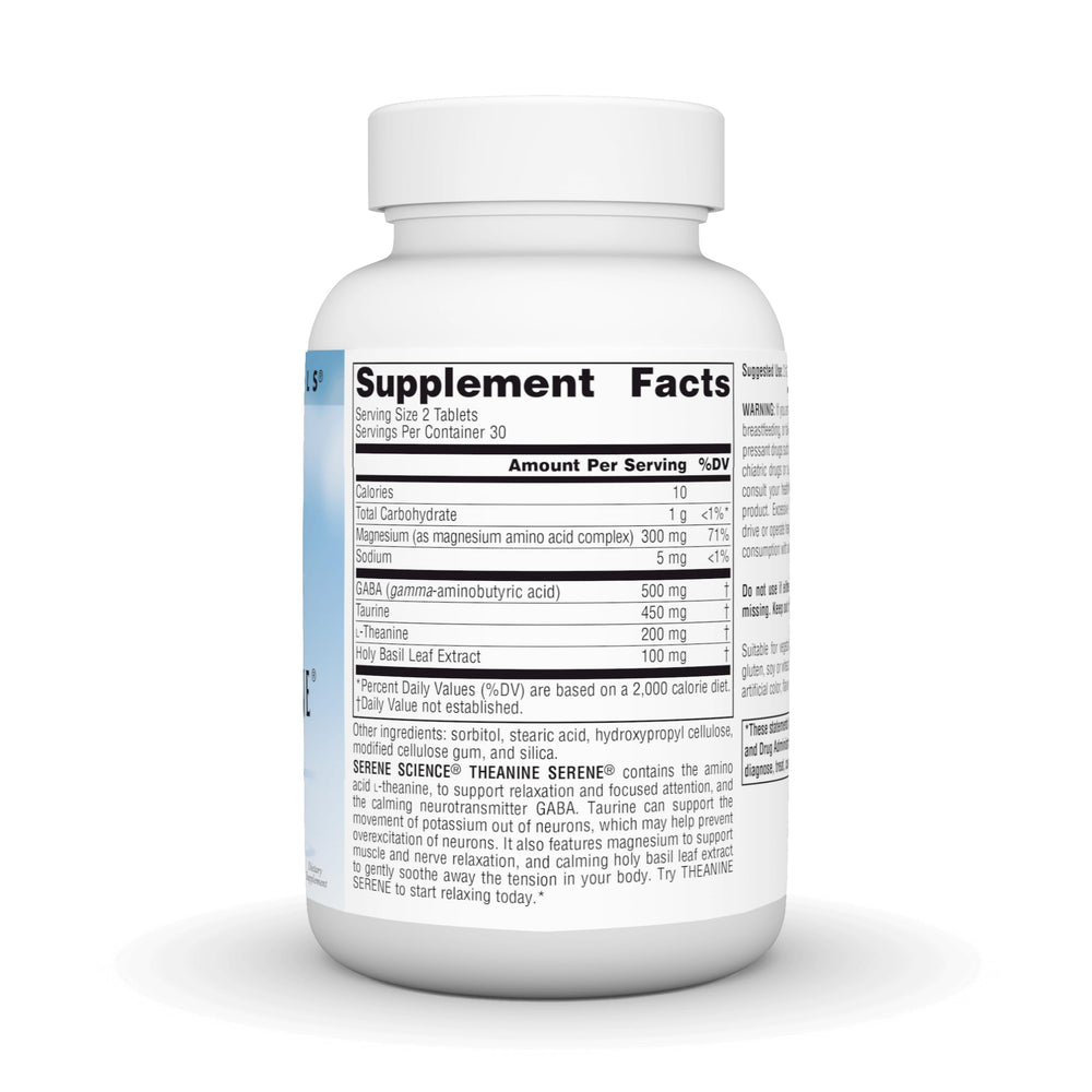 Close-up of L-Theanine, GABA and magnesium ingredients