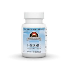 Front view of Source Naturals Serene Science L-Theanine bottle