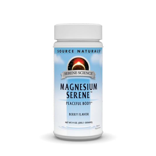 Front label view of Source Naturals Serene Science Magnesium Serene Berry 9 oz