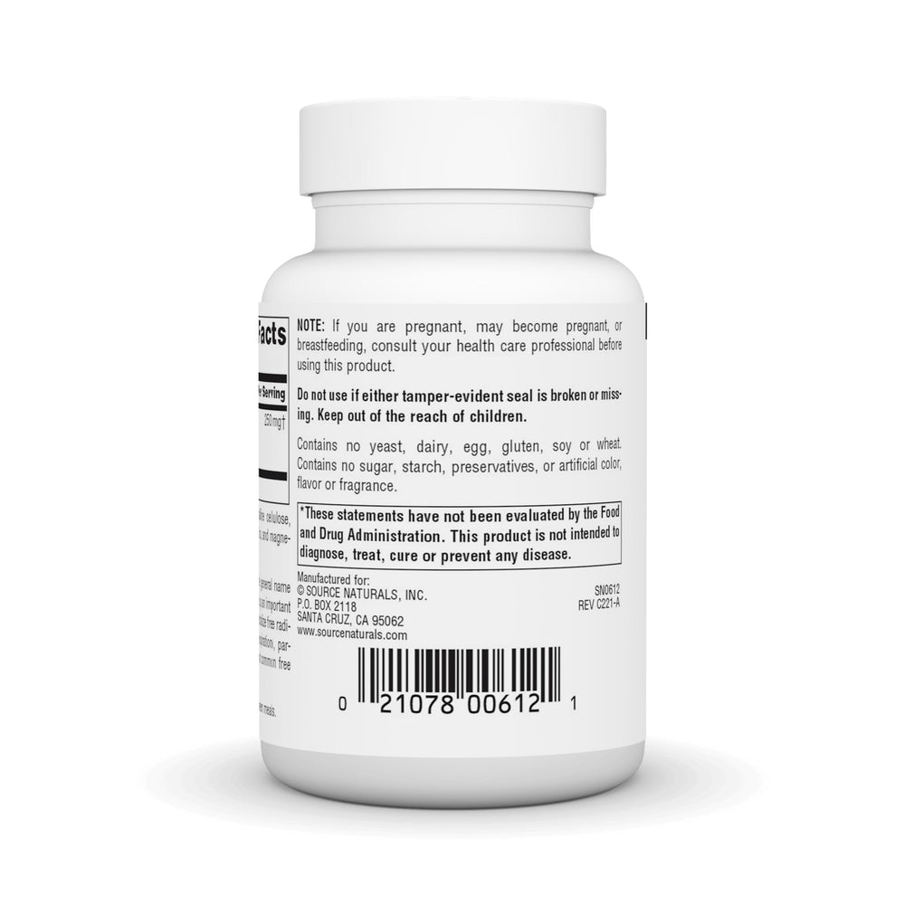 Close-up of Source Naturals S-O-D tablets