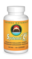 Front view of Source Naturals Systemic C 500mg bottle - 120 capsules