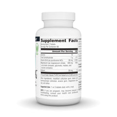 Close-up of Ultra-Mag label highlighting 5 bioavailable magnesium forms: citrate, taurinate, malate, glycinate, succinate